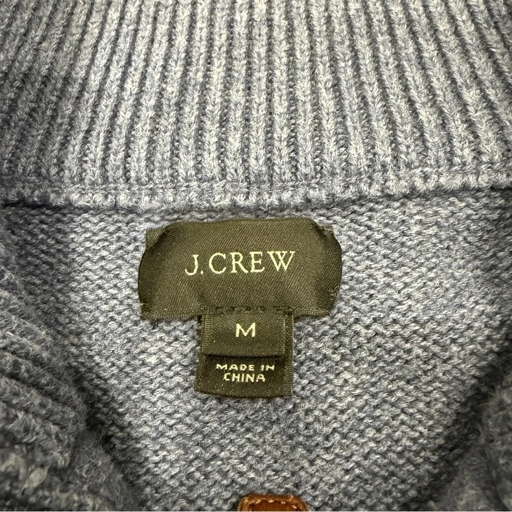 J. Crew Blue Cotton Quarter Zip Sweater